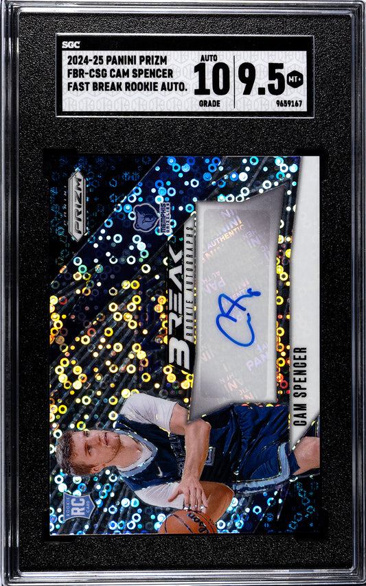 2024-25 Panini Prizm * Cam Spencer * Fast Break Rookie Auto #FBR-CSG * SGC
