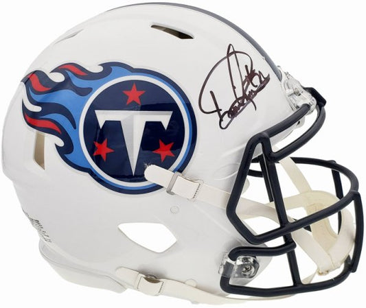 Derrick Henry Signed Titans Full-Size Flat White Helmet * Beckett