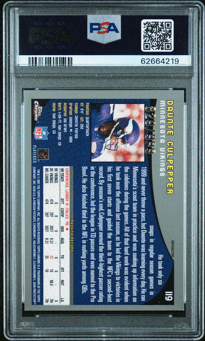 2001 Topps Chrome * Daunte Culpepper * #119 Refractor Auto PSA