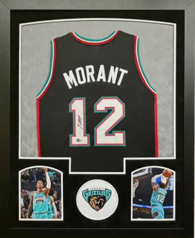 Ja Morant Signed Memphis Grizzlies Framed Jersey