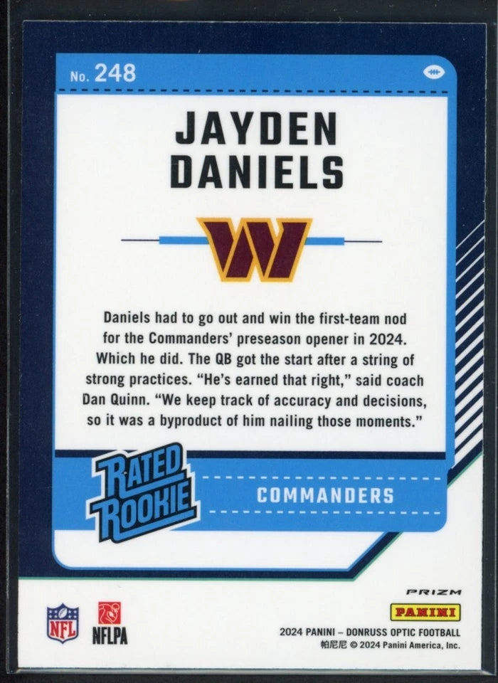 2024 Donruss Optic * Jayden Daniels * Blue Hyper RC #248