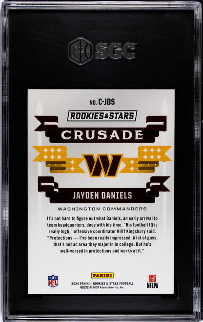 2024 Panini Rookies & Stars * Jayden Daniels * Crusade Red Plaid RC #C-JDS * SGC