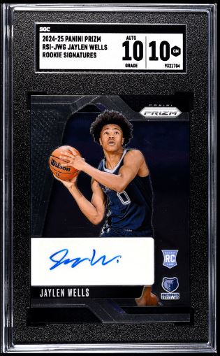 2024-25 Panini Prizm * Jaylen Wells * RC Auto #RSI-JWG * SGC