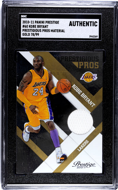 2010-11 Panini Prestige * Kobe Bryant * #78/99 Game Worn Jersey #60