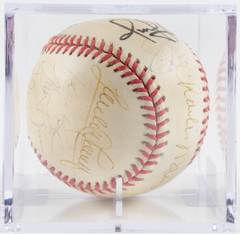 2000 Indians OAL Baseball Signed By (12) With Charlie Manuel, Sandy Alomar, Omar Vizquel