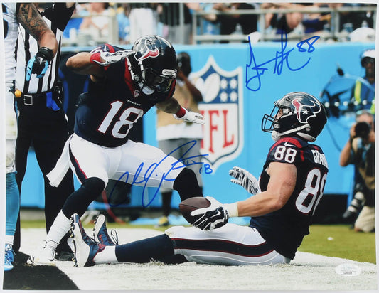 Cecil Shorts & Garrett Graham Signed Houston Texans 11x14 Framed Photo