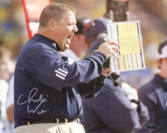 Charlie Weis Signed Notre Dame Fighting Irish 8x10 Framed Photo