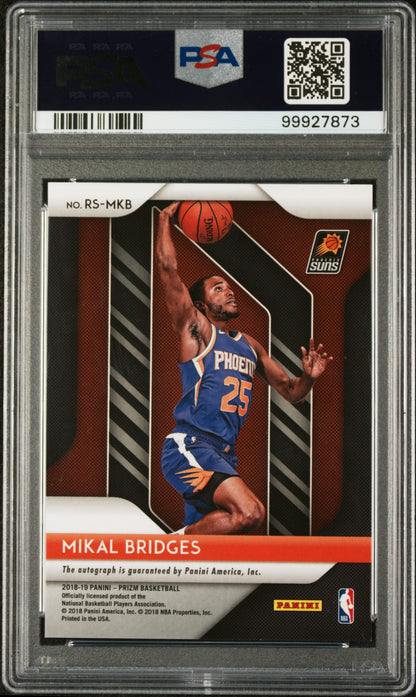 2018-19 Panini Prizm * Mikal Bridges * Rookie Signatures #RS-MKB * PSA 9