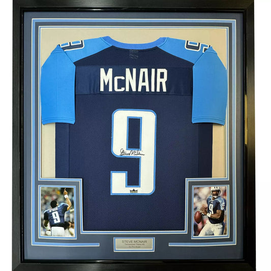 Custom Framed Jersey * Steve Mcnair - Titans 36" X 40"