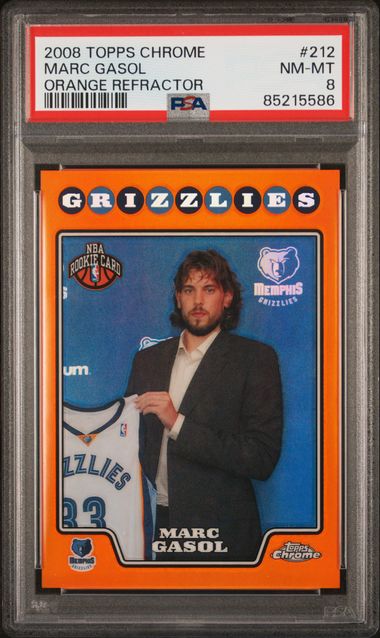2008-09 Topps Chrome * Marc Gasol * #334/499 Orange Refractor Rookie #212 * PSA