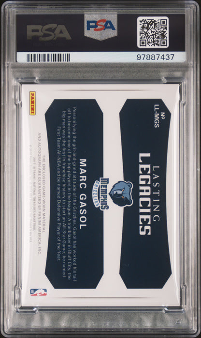 2017-18 Panini National Treasures * Marc Gasol * #19/25 Jersey Auto Prime #LL-MGS * PSA