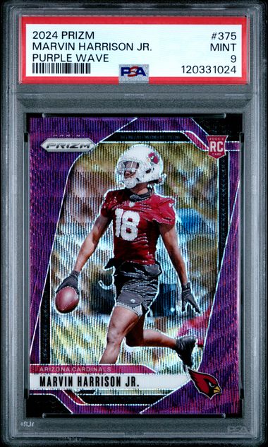 2024 Panini Prizm * Marvin Harrison Jr * #13/99 Purple Wave RC #375 * PSA