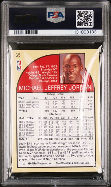 1990 Hoops * Michael Jordan * #65 * PSA 8