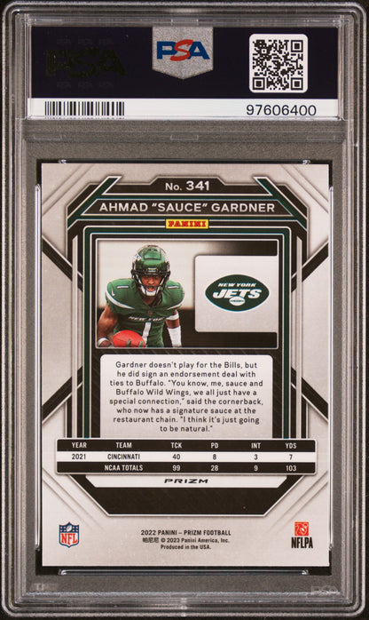 2022 Panini Prizm * Ahmad Gardner * True Blue SP RC #341 * PSA