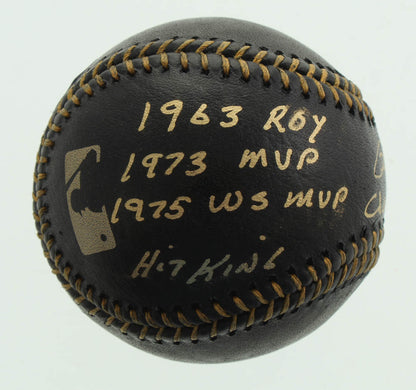 Pete Rose Signed OML Black Leather Baseball * 9 Inscriptions * Fiterman