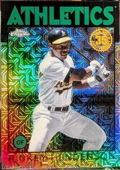 2021 Topps Chrome * Rickey Henderson * #35/99 Green Mojo #86TC-23