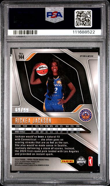 2024 Panini Prizm WNBA * Rickea Jackson * #69/99 Orange RC #144 * PSA