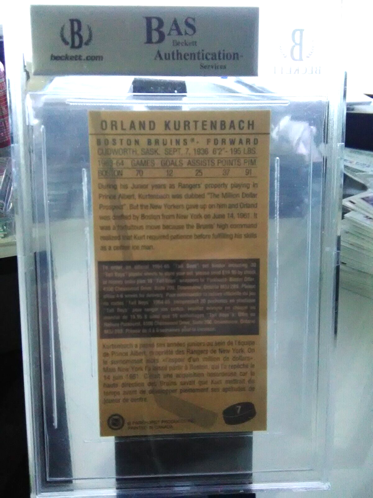 1994 Parkhurst Tall Boys * Orland Kurtenbach * Auto #7 - $10 OFF