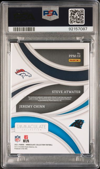 2022 Panini Immaculate * Steve Atwater / Jeremy Chinn * #40/99 #PPM-12 * PSA