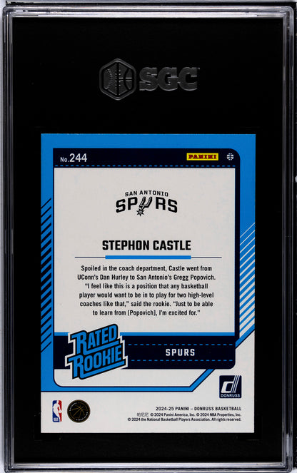 2024-25 Panini Donruss * Stephon Castle * Rated Rookie Green Holo #244 * SGC