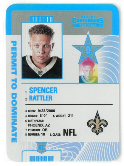 2024 Panini Contenders * Spencer Rattler * Permit To Dominate RC #32