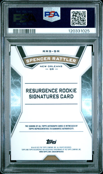 2024 Topps Resurgence * Spencer Rattler * #086/125 RC Auto #RRS-SR * PSA 10