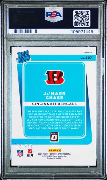 2021 Donruss Optic * Ja'marr Chase * #019/299 Aqua Rated Rookie #207