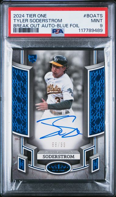 2024 Topps Tier One * Tyler Soderstrom * #66/99 Break Out Auto RC #BOA-TS * PSA