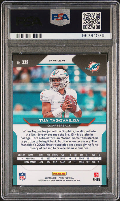 2020 Panini Prizm * Tua Tagovailoa * Silver Prizm RC #339 * PSA