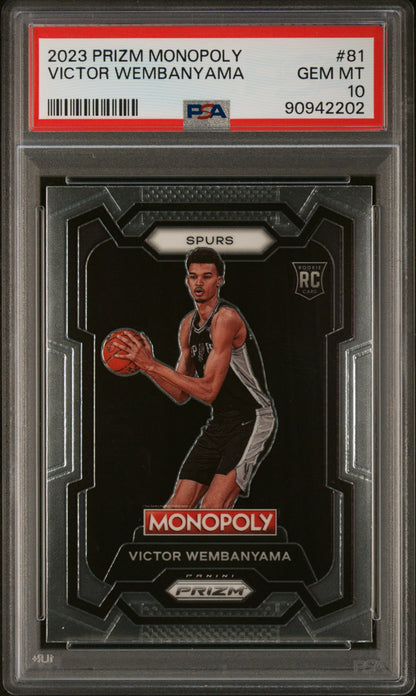 2023 Prizm Monopoly * Victor Wembanyama * RC #81 * PSA 10