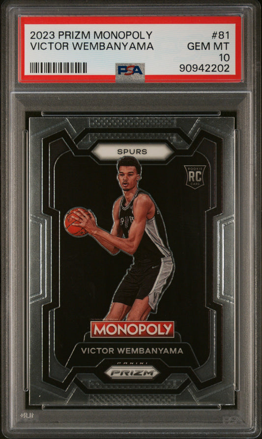 2023 Prizm Monopoly * Victor Wembanyama * RC #81 * PSA 10